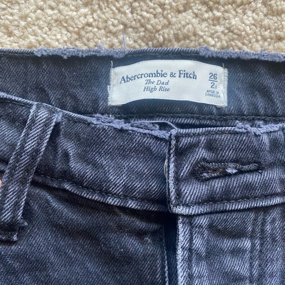 Abercrombie High Rise Dad Jeans size 26 short black distressed - Picture 11 of 15